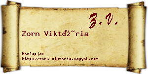Zorn Viktória névjegykártya